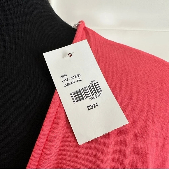 NWT Lane Bryant Size 22/24 Coral Open Front Cardigan Short Sleeve Spring Stretch - Picture 4 of 6